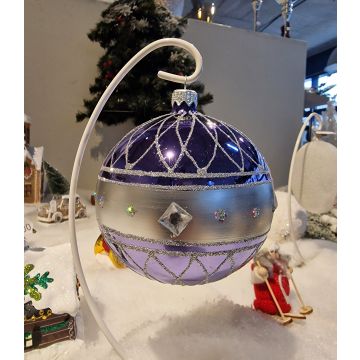 Weihnachtskugel, 10cm, Glaskugel, violett Weihnachtsdekoration