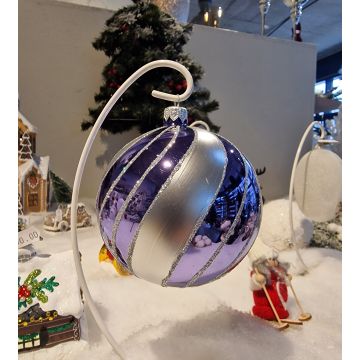 Weihnachtskugel, 10cm, Glaskugel, violett, Weihnachtsdekoration