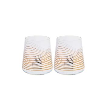 Gläser Goldene Welle, Krosno, Set 2xStück, 380 ml