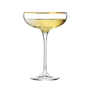 Premium GOLD Champagner Kristall Gläser, Splendor GOLD , Krosno, Set 6xStück, 240ml inkl. Premium Verpackung