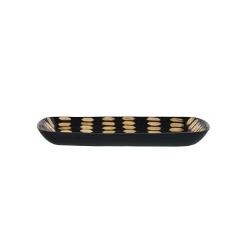 Bambus Tablett/Schale 36x14x4cm schwarz braun