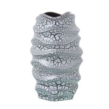 Vase, Keramik, 20x33cm, grau-silber