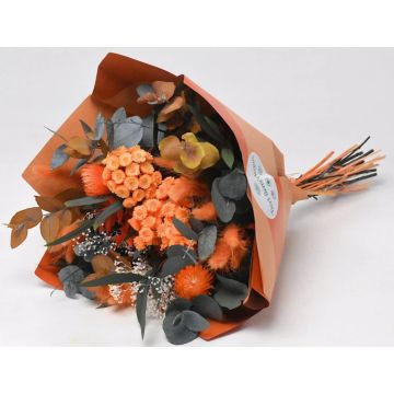Trockenblumen Strauss Set ca 40cm orange