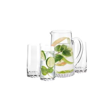 Wasser-Set, Krosno Fjord, Kristall Set: 5xStück , Krosno, 4x350 ml+1x1000ml inkl. Premium Verpackung