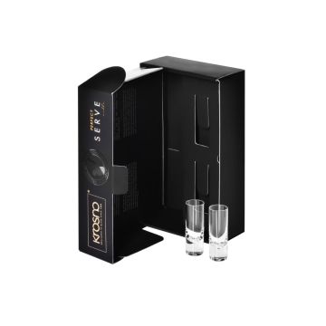 Perfekt Serve Schnaps Kristall Gläser-Set (2x60ml), Krosno  inkl. Premium Geschenk Verpackung mit Platz für Ihre Flasche