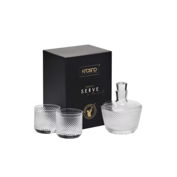 Perfekt Serve "Scotland" Whisky Kristall 3-Set (2x Gläser 270ml + Karaffe 750ml), Krosno  inkl. Premium Geschenk Verpackung