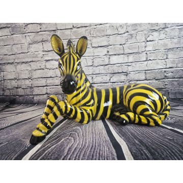 Zebra liegend 67x40x47cm gelb/schwarz