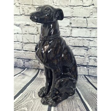 Windhund Porzellanfigur schwarz ca.60 cm