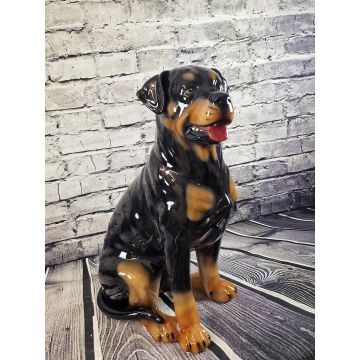 Rottweiler Porzellanfigur sitzend ca.70cm