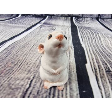 Feldmaus weiss Porzellanfigur 11cm