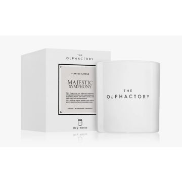 Duft-Kerze "The Olphactory White Isignia", 40h Majestic Symphony Ambientair Leder, Patchouli, weißes Holz