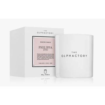 Duft-Kerze "The Olphactory White Isignia", 40h Philippa 1990 Ambientair Blumen, Vetiver, Bernstein