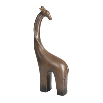 Girafe décorative 36x20cm brun imitation bois