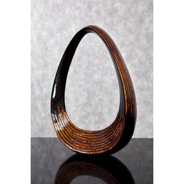 Decorative object, sculpture, 54cm, amber/black