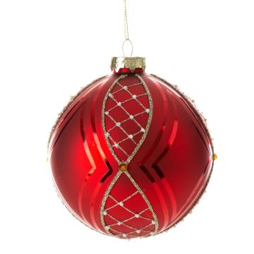 Weihnachtskugel, handbemalen Glaskugel, 10cm 