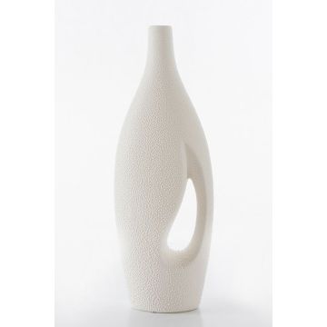 Keramikvase Tropfen, 50cm grau/beige/weiss