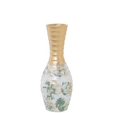 Bodenvase gold-weiss-grün 40cm antikes Look