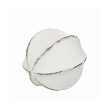 Decoration, ambience ball, 8 cm, white, wood look