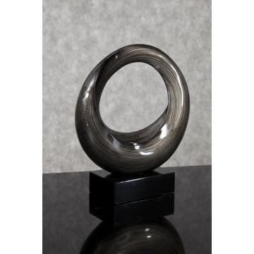 Decorative object, sculpture, 30x12x36cm, steel color/black