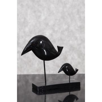 Objet décoratif oiseau sculpture, 26x7x23cm, noir