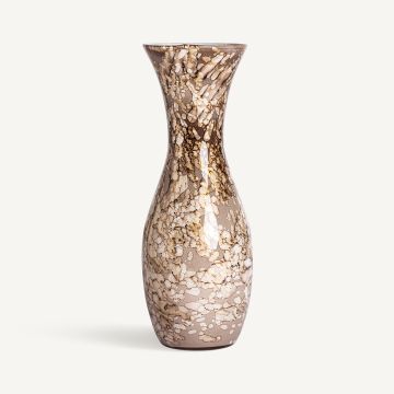 Vase en verre 19x50cm or beige