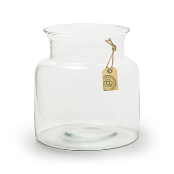 Vase en verre, 25 cm, verre recyclé, fait main