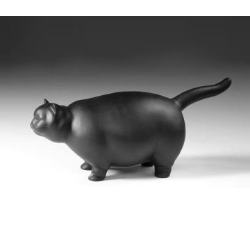 Modern-Art the tomcat porcelain figurine standing 40x17cm black matt