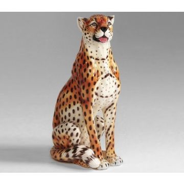 Gepard sitzend 88-90 cm natural Look mit Zunge