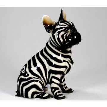 Französische bulldogge sitzend 34cm zebra Look - bald wieder verfügbar