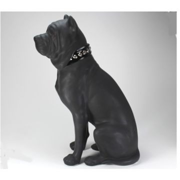 Römische dogge  sitzend 102 cm schwarz matt