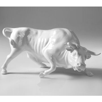 Bull lacquer white 50x25x22 cm