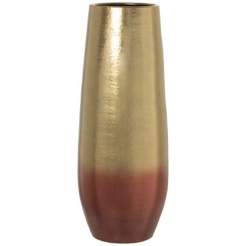 Keramikvase, 30x80cm, gold-rot