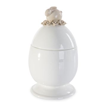 Easter tin, ceramic, 17x9 cm, with rabbit
