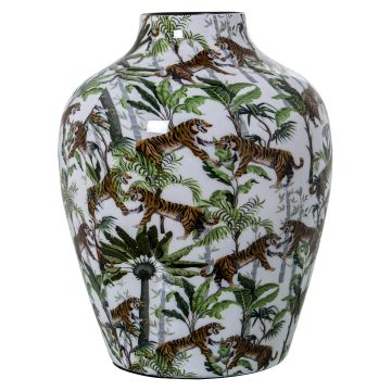 Deko Vase, Metall, 21cm, Tiger Look