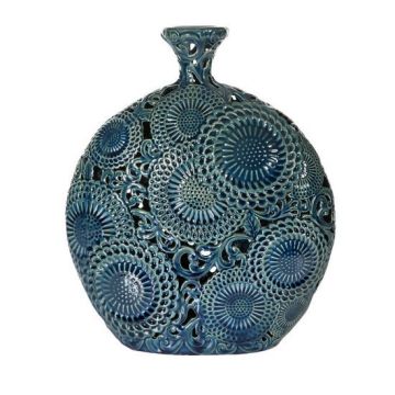 Keramikvase, 32cm, blau - marinenblau