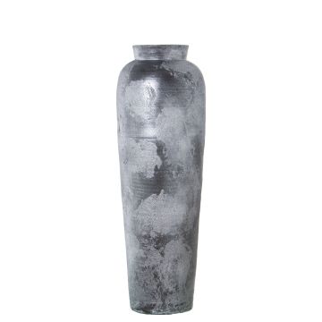 Keramikvase, 26x100cm, silber-grau Vintage-Touch