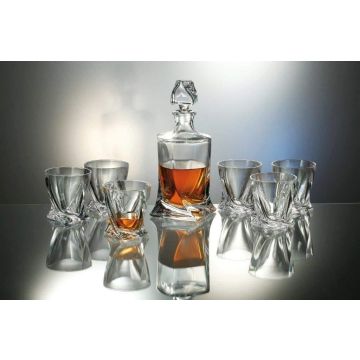 "Quadro" schnapps set 7-piece; crystal glass; Exclusive