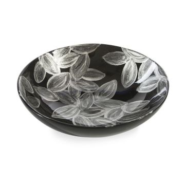 Bowl, silver/black, decoration, 25x6cm