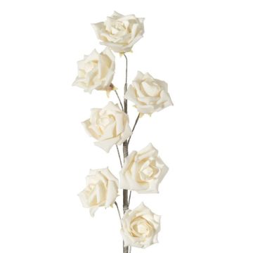 Rosen ecru Kunstblume 74 cm, 7xBlüten