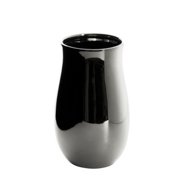 Vase en céramique, 25x15cm, profond argenté