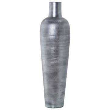 Keramikvase, 26x100cm, silber