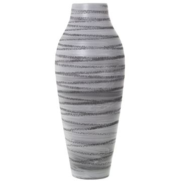 Keramikvase, 34x80cm, grau