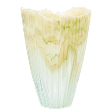 Glas Blumenvase 21x30cm creme-weiss