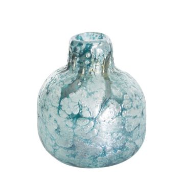 Vase en verre 20 cm, turquoise, vase de fleurs
