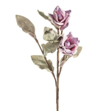 Fleur décorative, rose-lilas, 71 cm, tige et fleur pliables