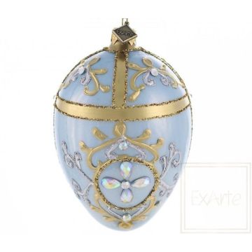 Glass Easter egg Fabergé egg style 13x8cm