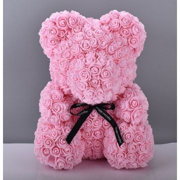 Rose bear approx. 40cm light pink with bow