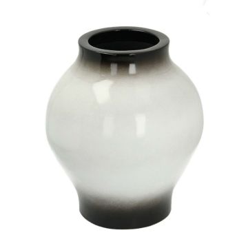 Floor vase, ceramic, 38cm, white-black