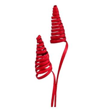 Natural wooden spiral/ cane cone for decorating dried, in red 50-60cm