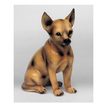 Chihuahua brun figurine en porcelaine 30cm